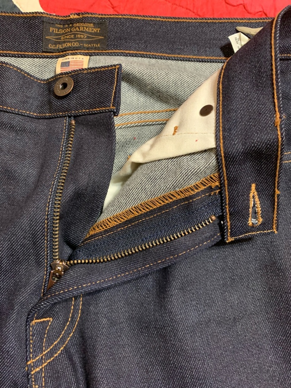 Filson Muleskinner Men's Jeans Navy Blue - Picture 7 of 11